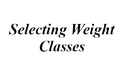 Selecting Weight Classes